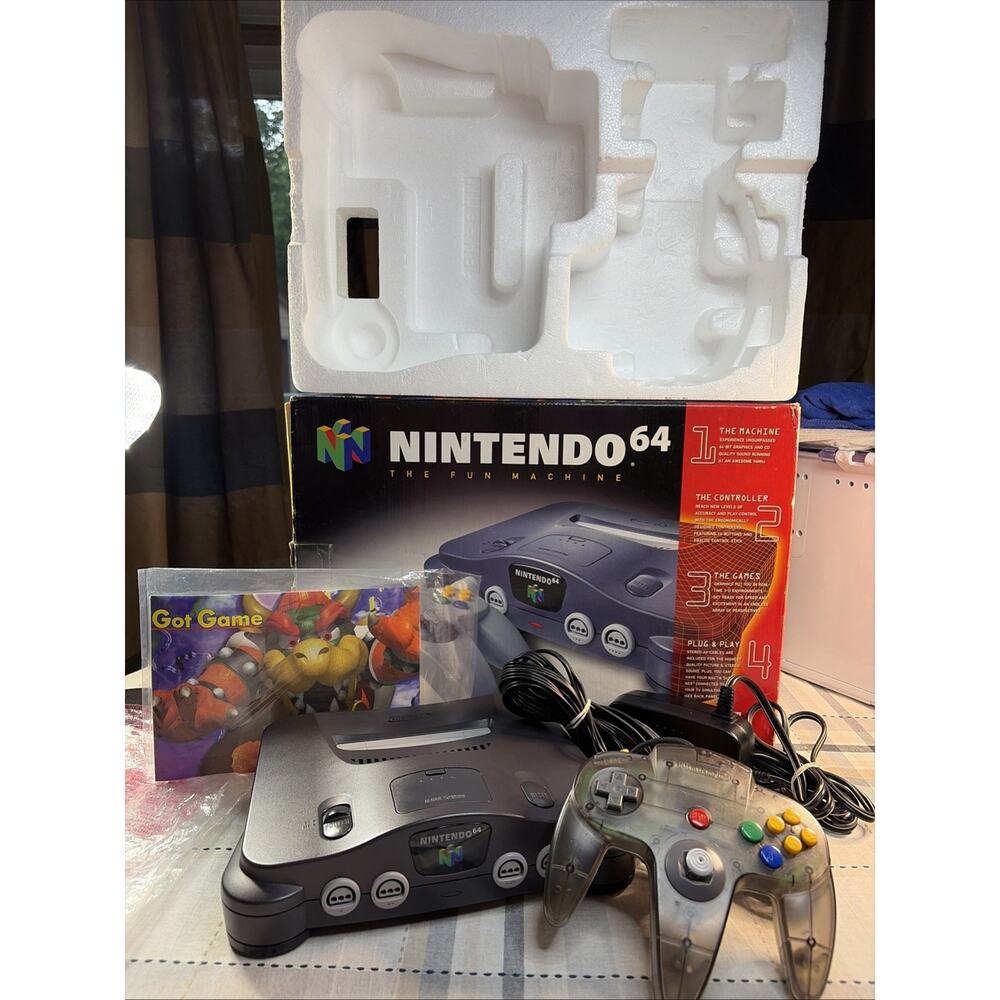 Nintendo 64 System N64 Console OEM CIB T&W W/Collectors Protective Cover CLEAN